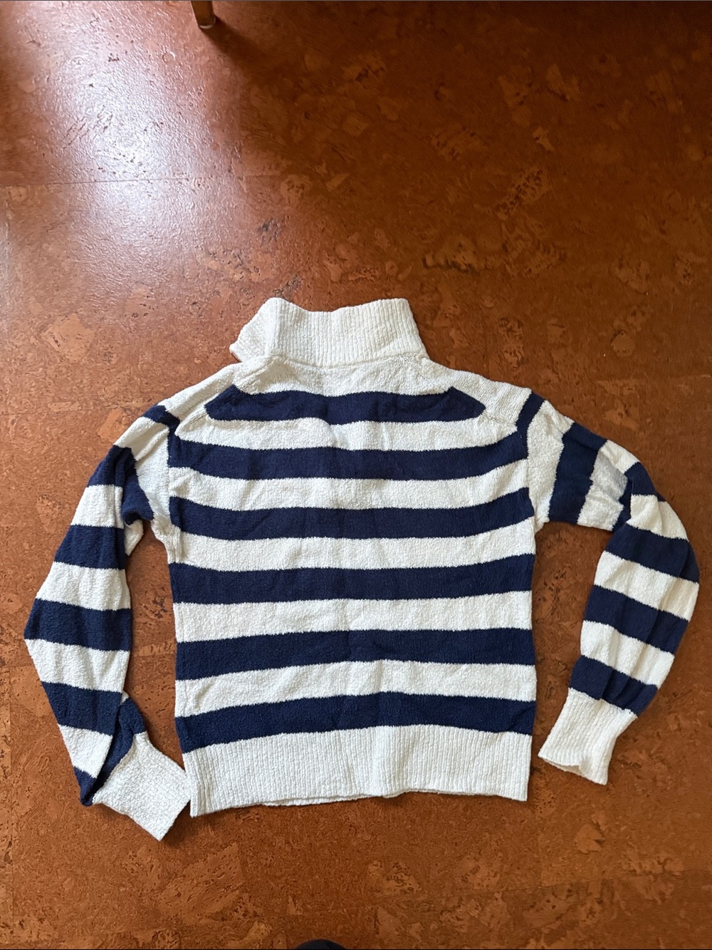 J. Crew Striped Cowl-Neck Sweater in Navy and Ivory - Picture 4 of 5